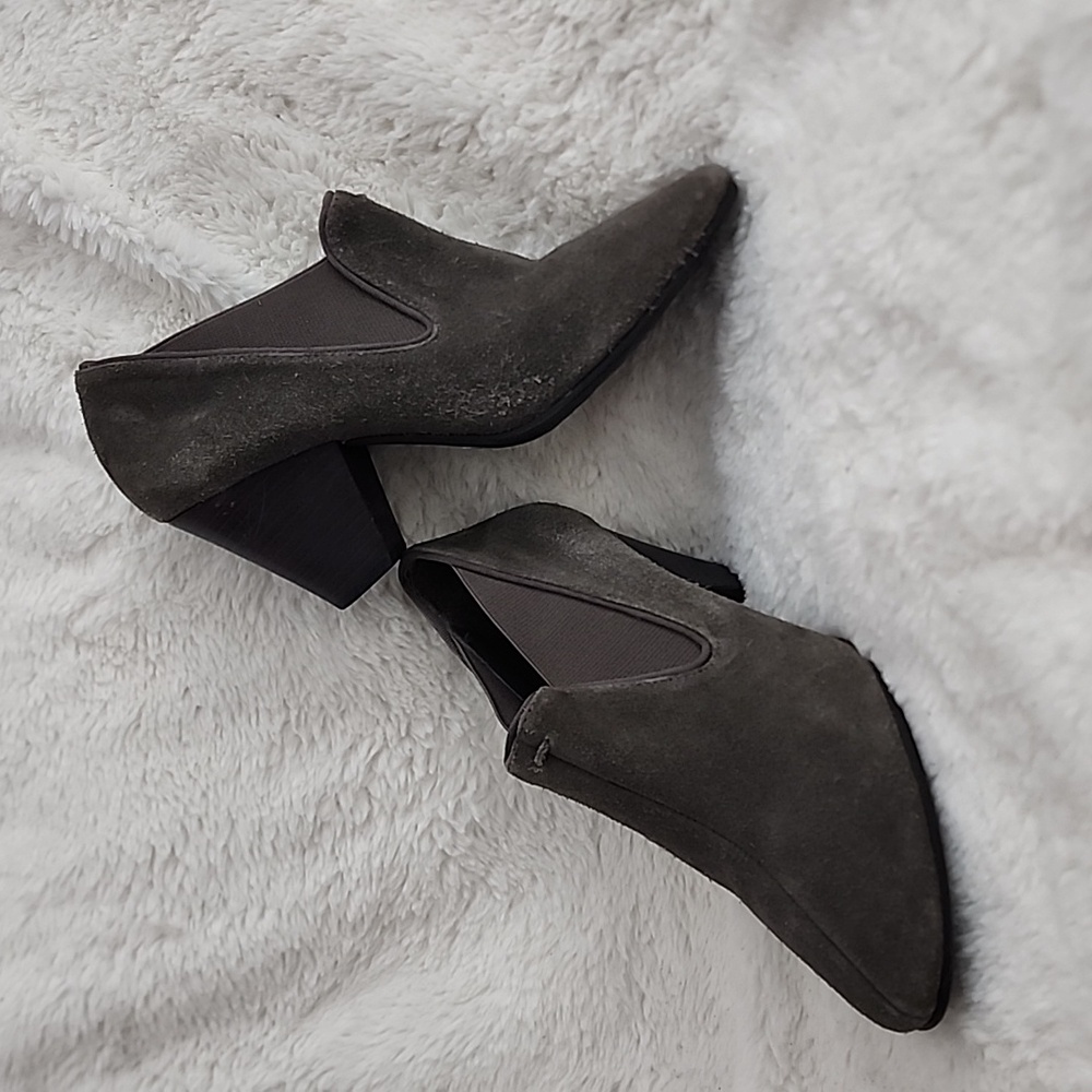 Nurture Adarah Grey Suede Ankle Slip On Booties